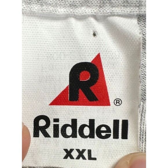 VTG Riddell Shirt Adult 2XL Grey Single Stitch Tee Short Sleeve Made In USA Mens - Picture 3 of 8